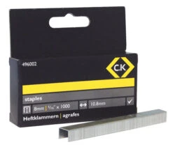 C.K Staples 10.5mm Wide X 8mm Deep Box Of 1000 496002