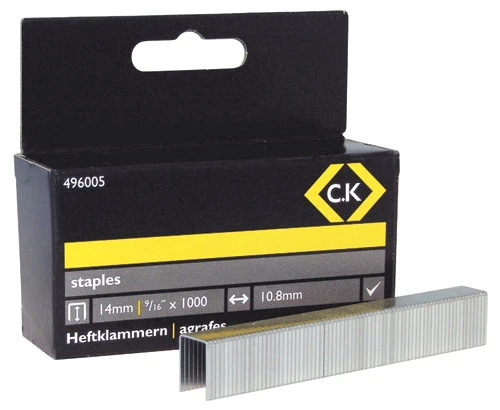 C.K Staples 10.5mm Wide X 14mm Deep Box Of 1000 496005