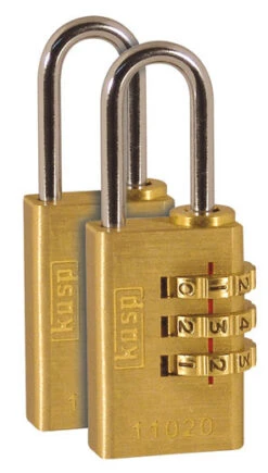 Kasp Brass Combination Padlock 20mm Twin Pack K11020D2