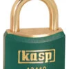 Kasp Brass Padlock 40mm Green Keyed Alike K12440GREA1