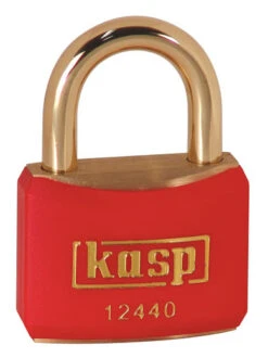 Kasp Brass Padlock 40mm Red Keyed Alike K12440REDA1