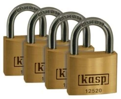 Kasp Premium Brass Padlock 20mm Quad Pack K12520D4