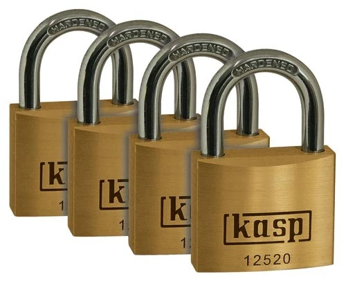Kasp Premium Brass Padlock 20mm Quad Pack K12520D4