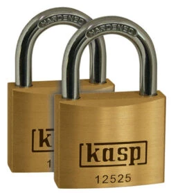 Kasp Premium Brass Padlock 25mm Twin Pack K12525D2