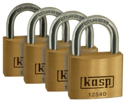 Kasp Premium Brass Padlock 40mm Quad Pack K12540D4