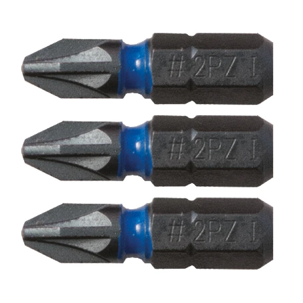 C.K Blue Steel Impact Screwdriver Bit 25mm PZ3 Pack Of 3 T4560 PZ3D - Image 2